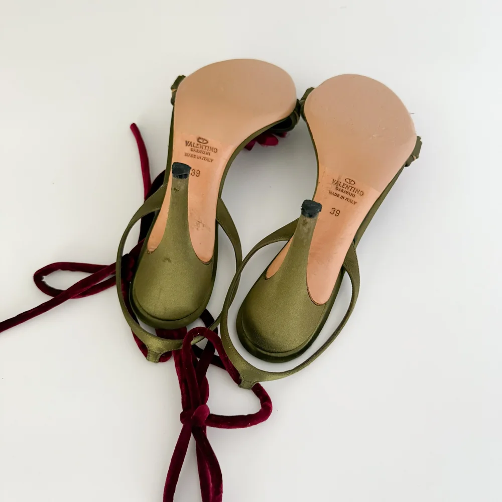 Valentino Garavani Romantic Rose Ankle Wrap Sandal Heels (US